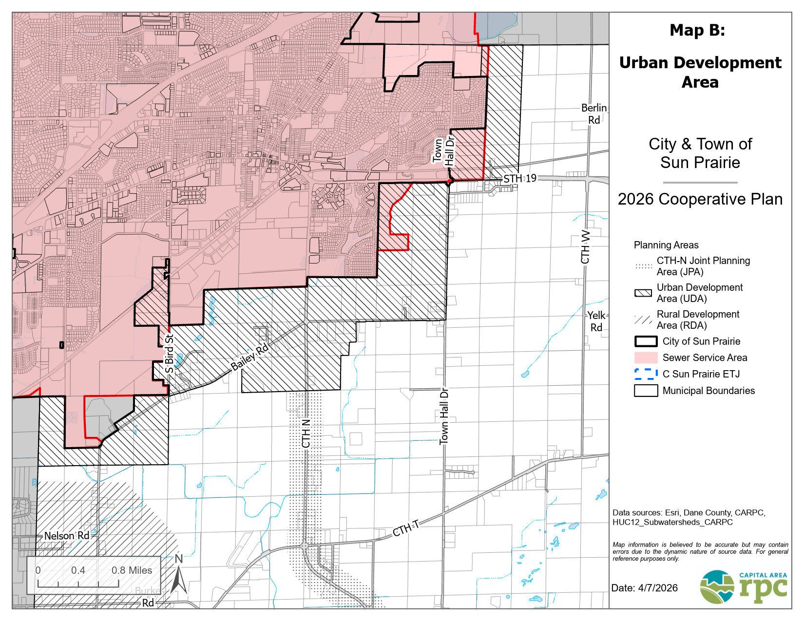 City of Sun Prairie and Town of Sun Prairie Cooperative Plan Map