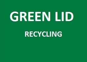 Green lid receptacles are for recycling