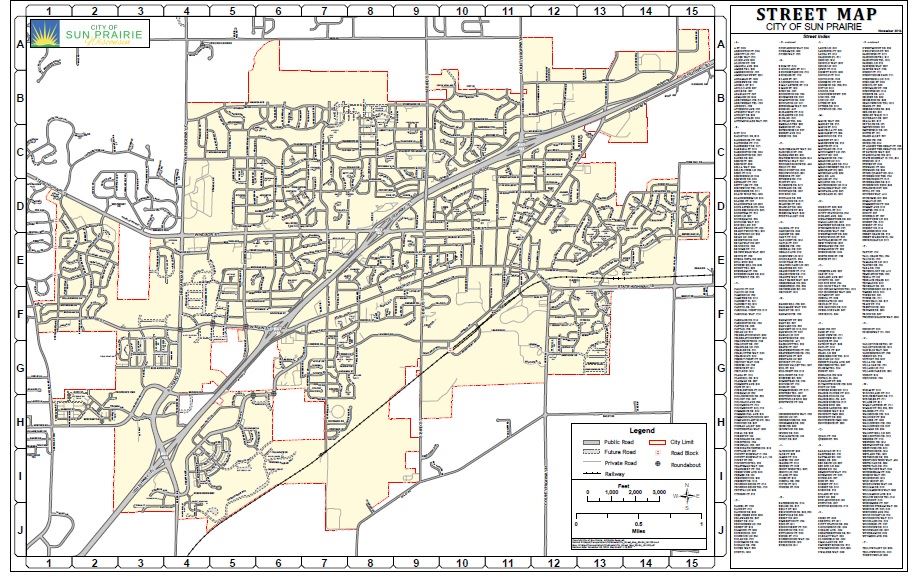 Sun Prairie city map