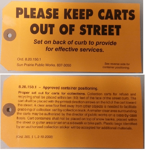 Orange Cart Tag