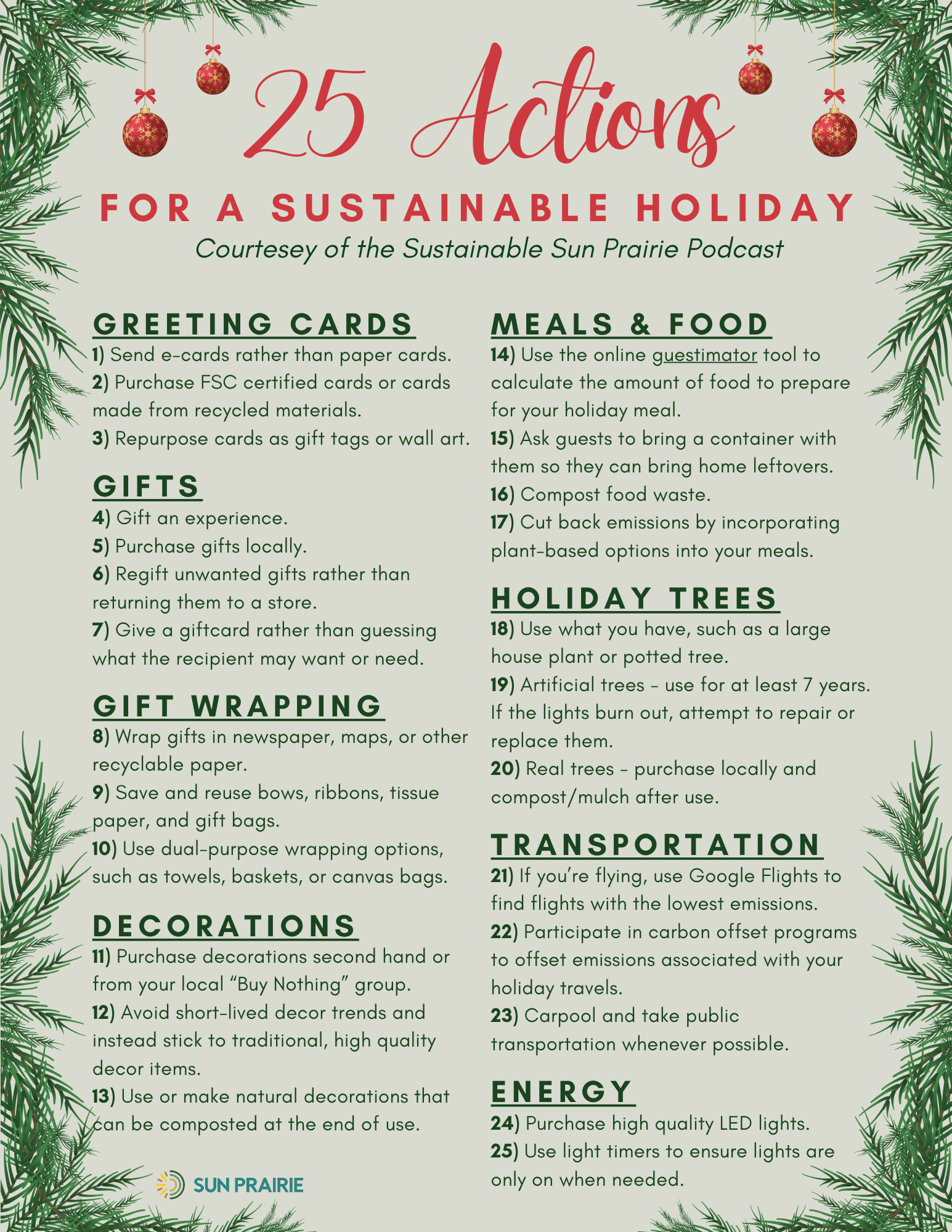 25 Actions for a Sustainable Holiday Opens in new window