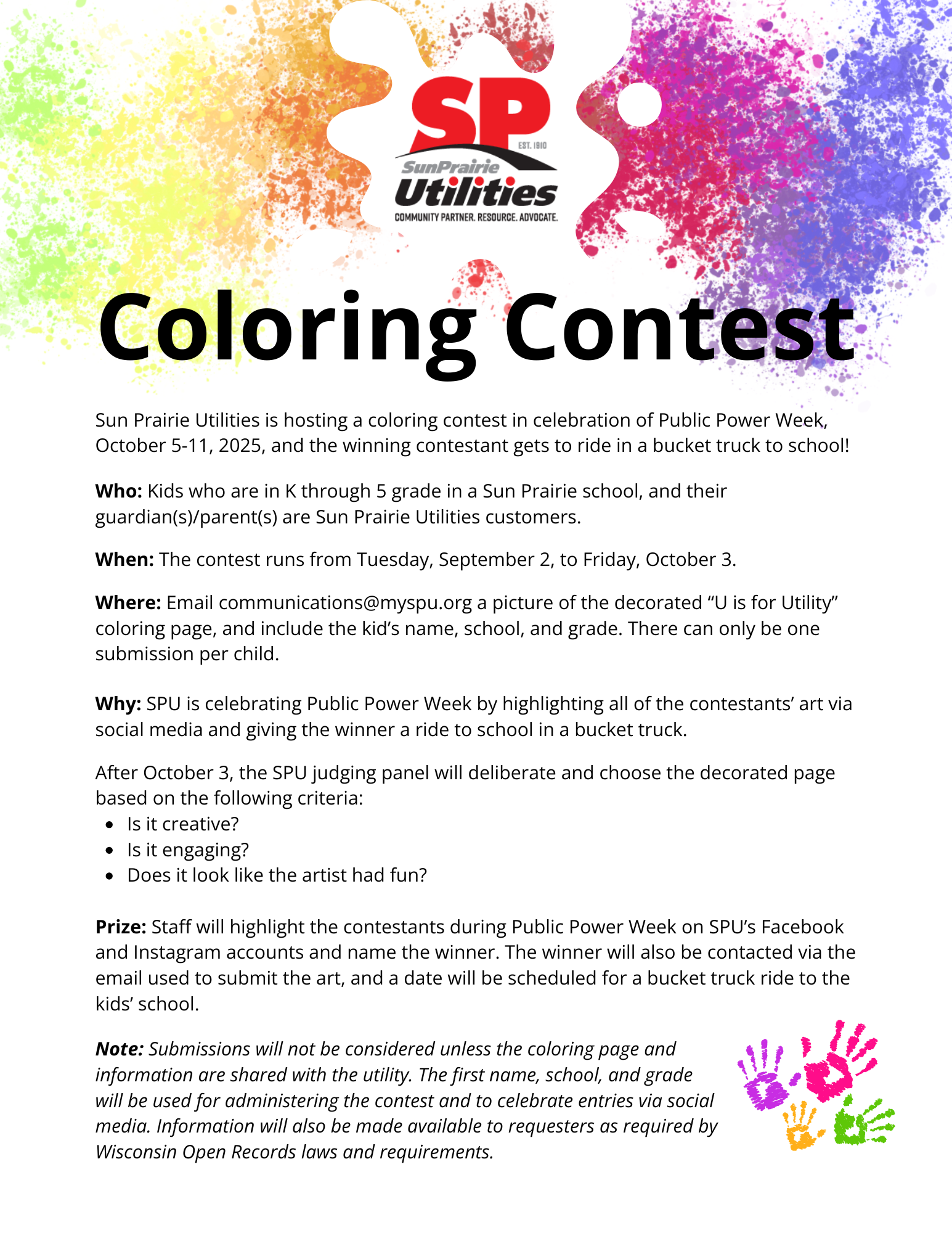 Coloring Contest Information