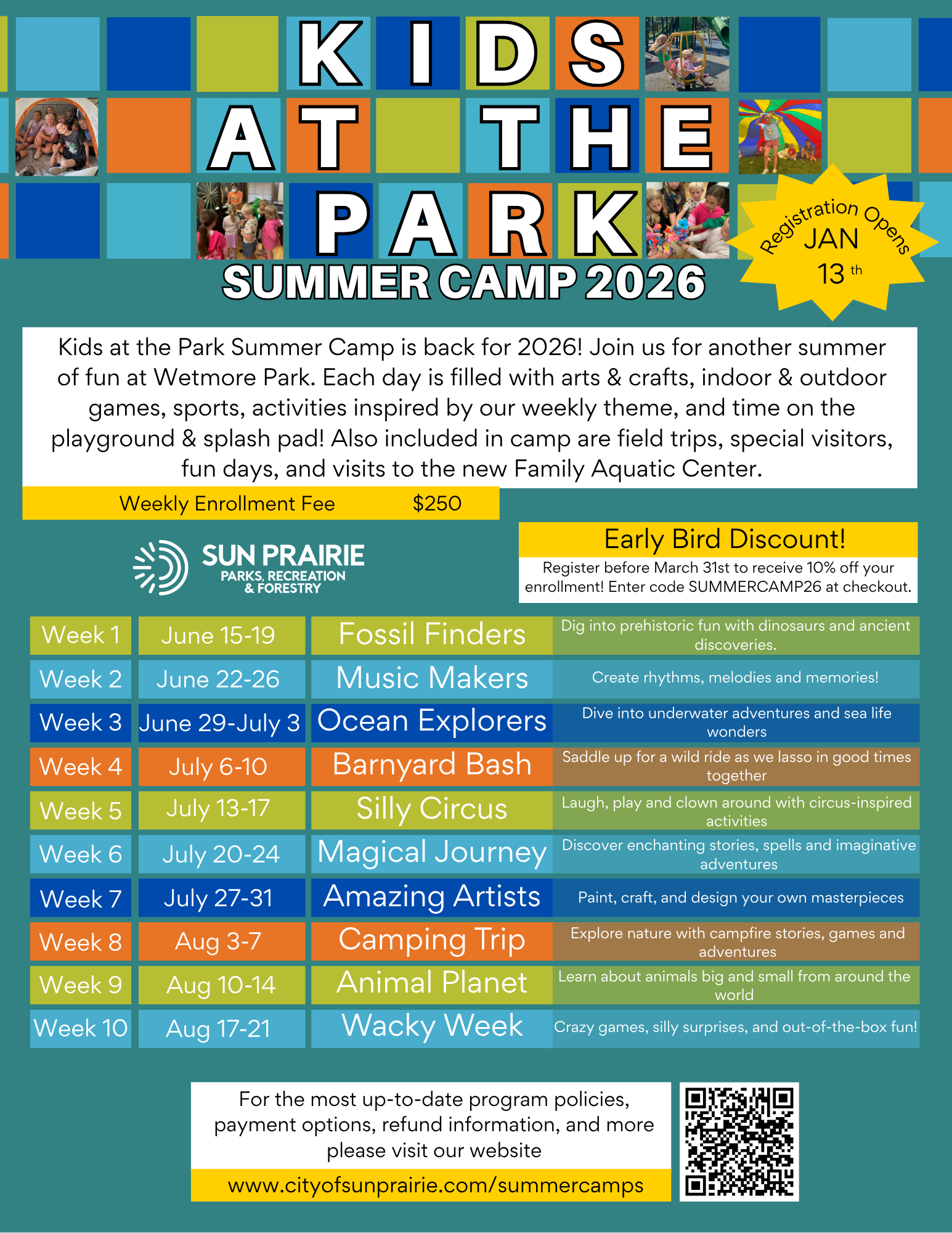 Kids at the Park 2026 Themes Flye